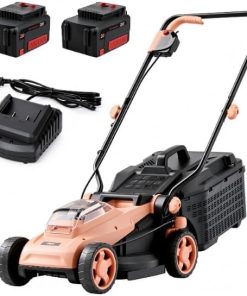 MZK Lightweight 13in Yard Grass Cutter, 20V Battery Powered Brushless Lawn Mower for Home Garden20V 13-Inch Electric Lawn Mower, Compact Brushless Mower